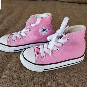 Pink high top converse size 7t
